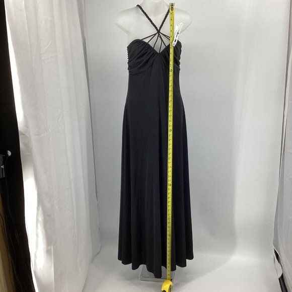 Vintage Ayres Unlimited Womens Size S/M Black Strappy 60's-70's Maxi Dress Disco - Picture 3 of 11